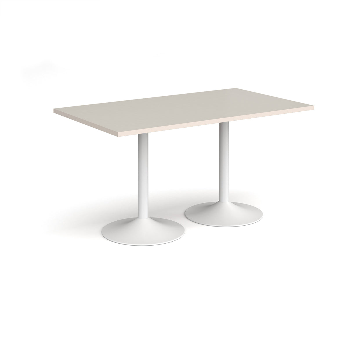 Genoa rectangular dining table with white trumpet base 1400mm x 800mm - Light Grey - view 1