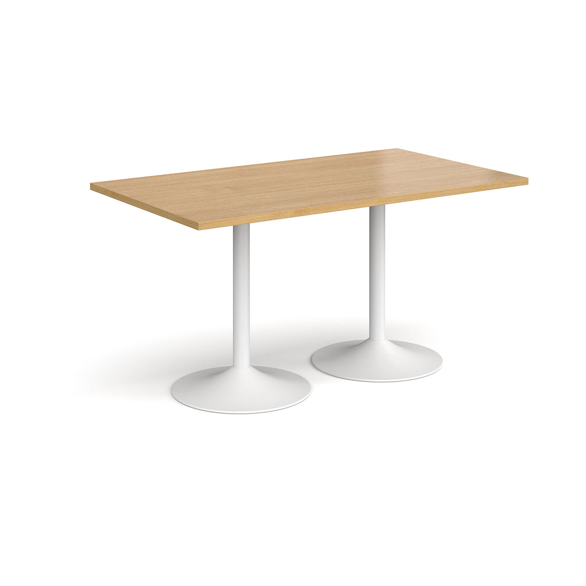 Genoa rectangular dining table with white trumpet base 1400mm x 800mm - oak - view 1