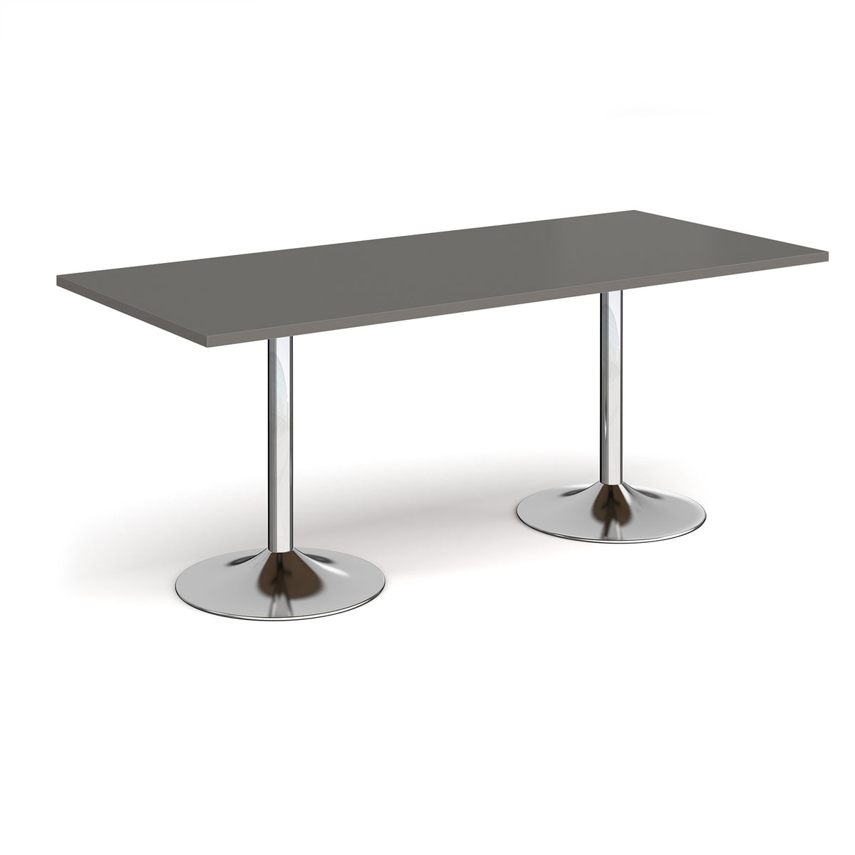 Genoa rectangular dining table with chrome trumpet base 1800mm x 800mm - Onyx Grey - view 1