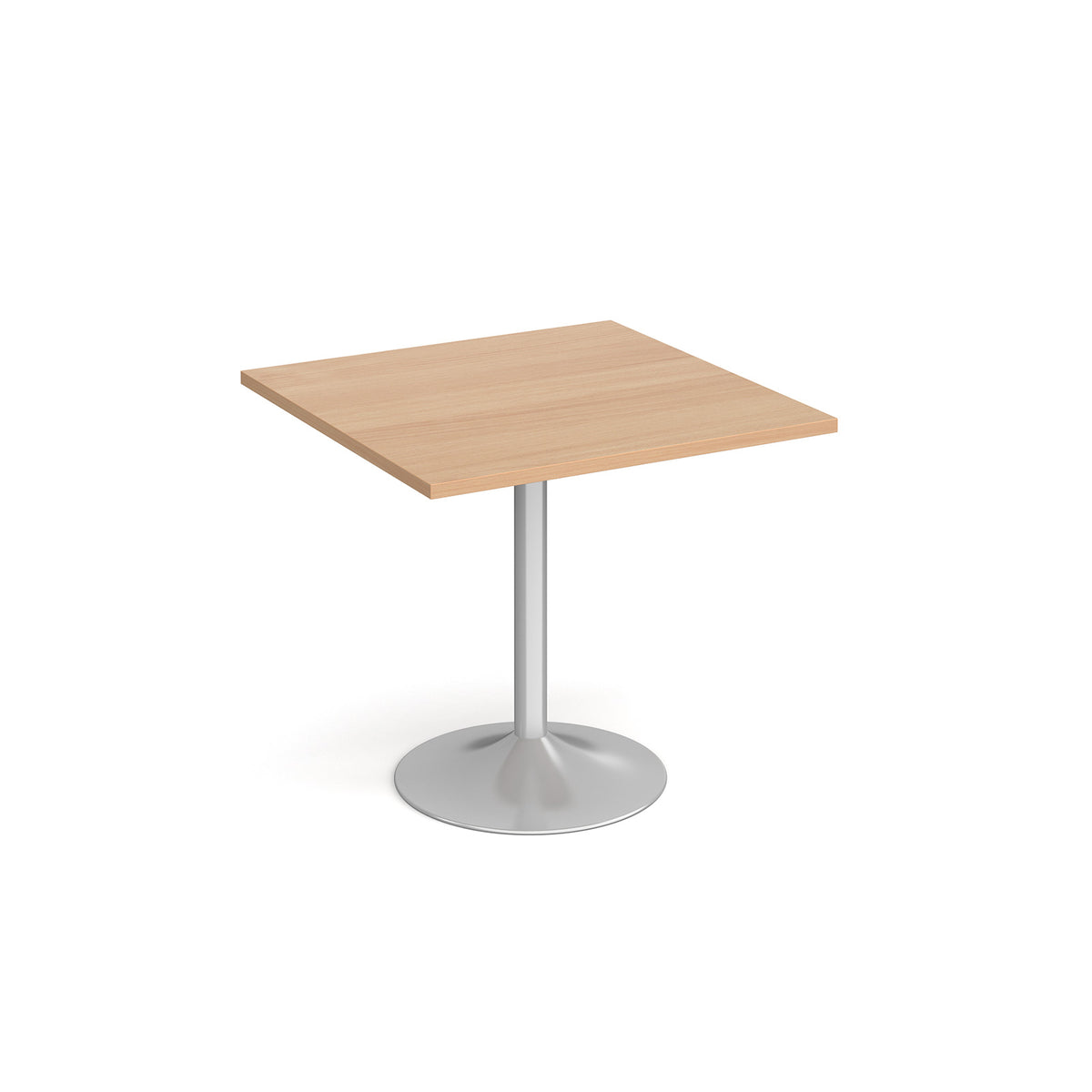 Genoa square dining table with silver trumpet base 800mm - Beech - view 1