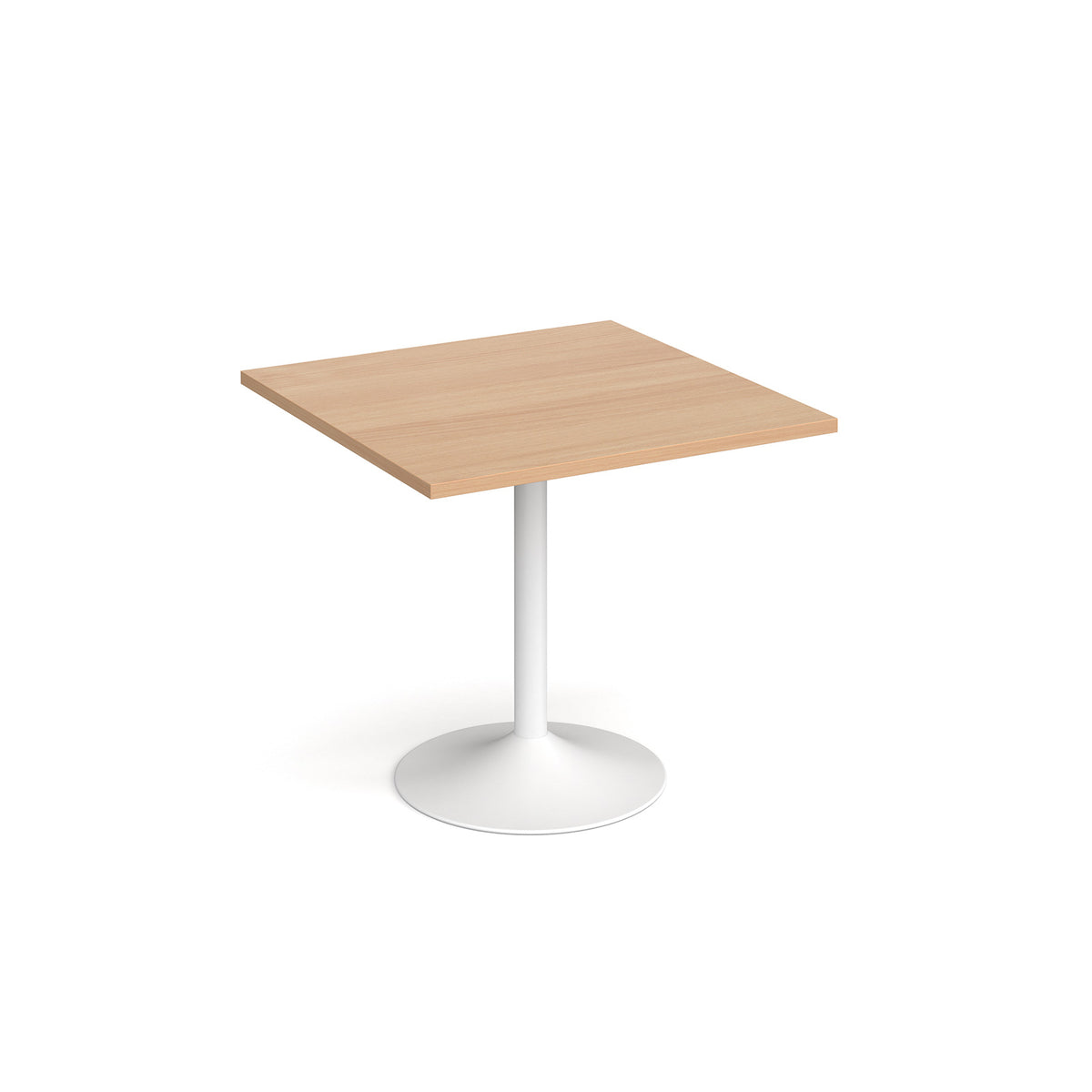 Genoa square dining table with white trumpet base 800mm - Beech - view 1