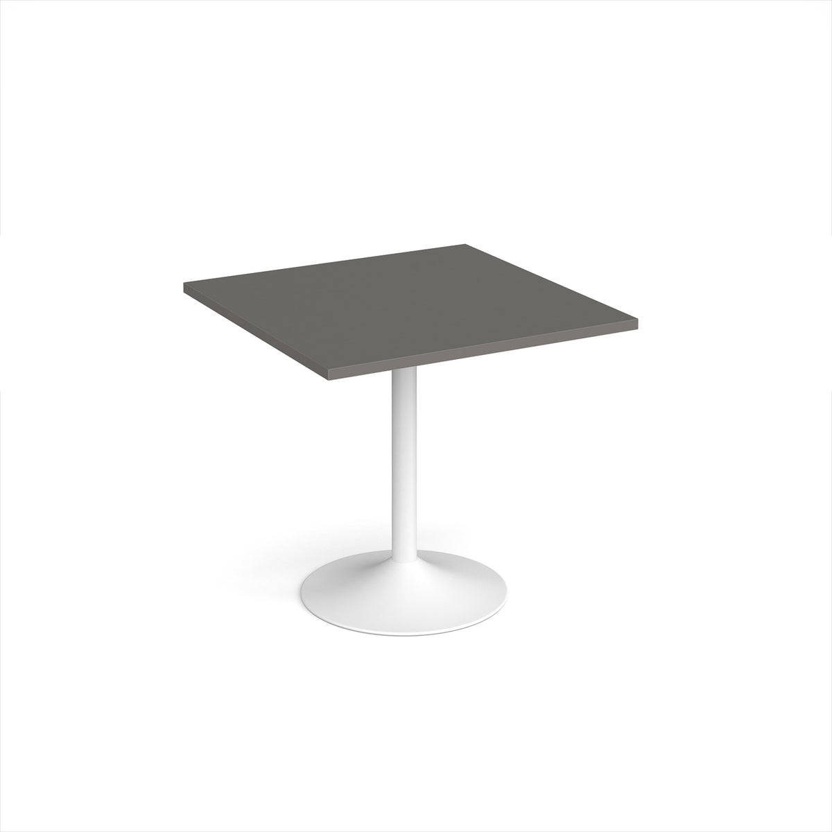 Genoa square dining table with white trumpet base 800mm - Onyx Grey - view 1