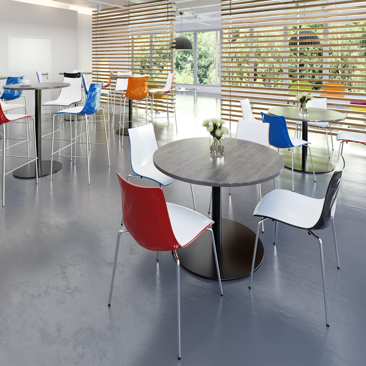 Gecko shell dining stool with chrome legs - anthracite - view 3