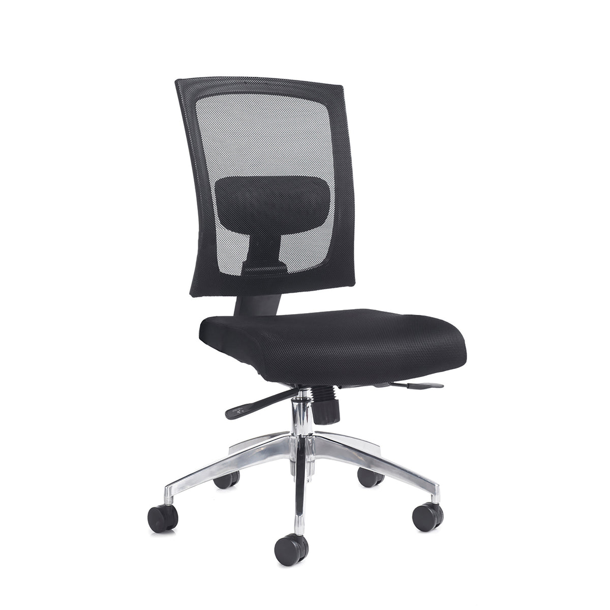 Gemini mesh task chair with no arms - black - view 1