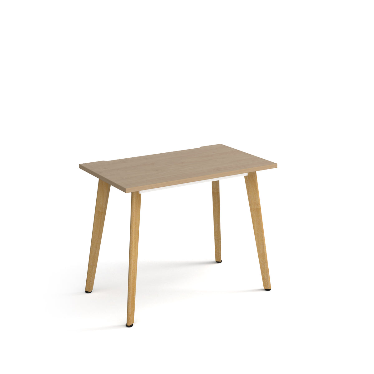 Giza straight desk 1000mm x 600mm with wooden legs - oak finish, Oak Top - view 1