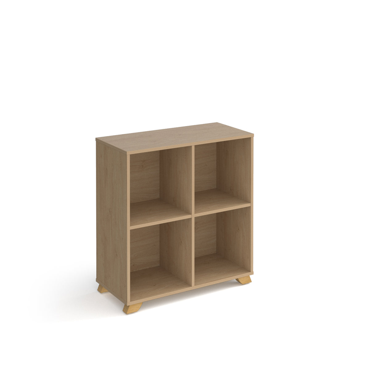 Giza cube storage unit 950mm high with 4 open boxes and wooden legs - oak - view 1