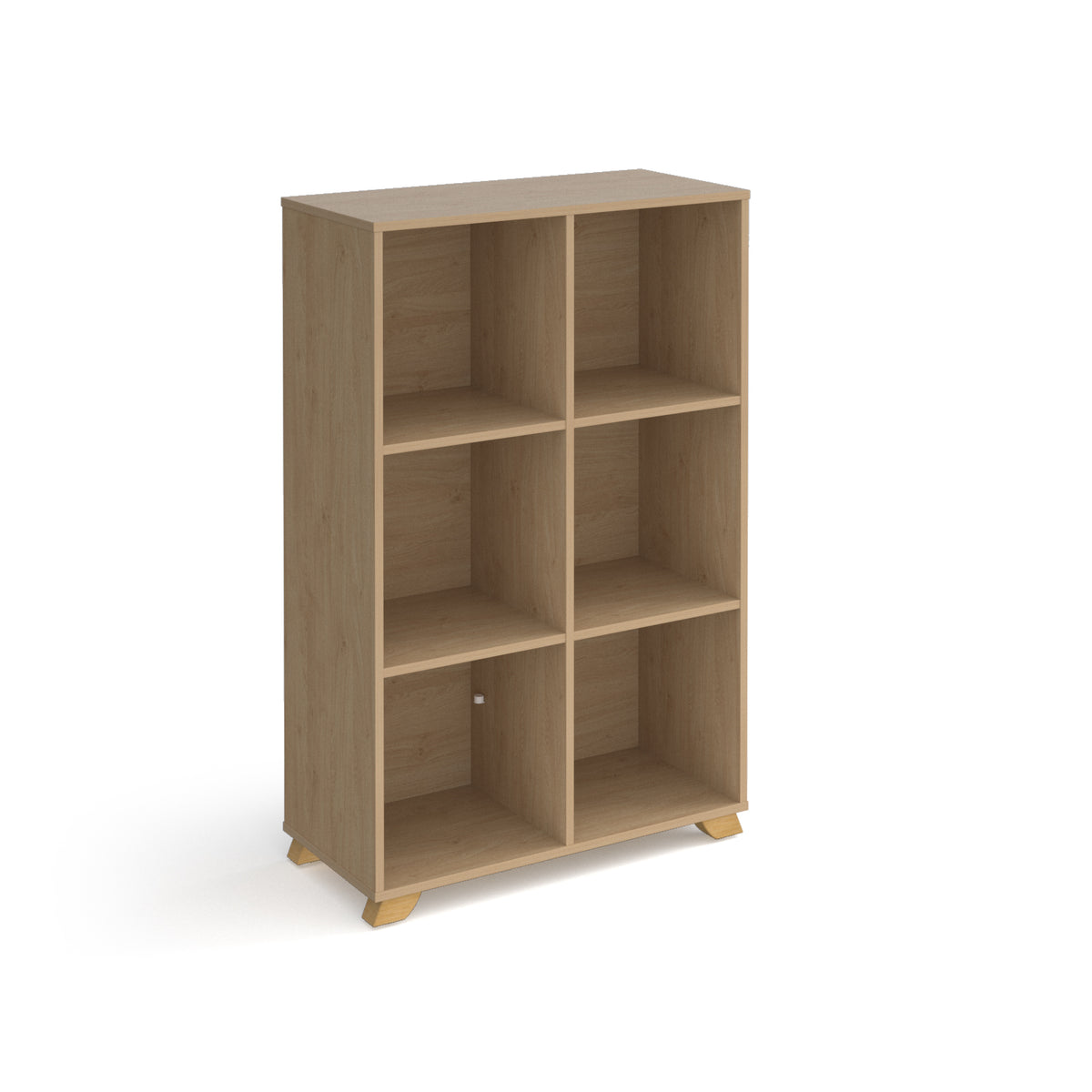 Giza cube storage unit 1370mm high with 6 open boxes and wooden legs - oak - view 1