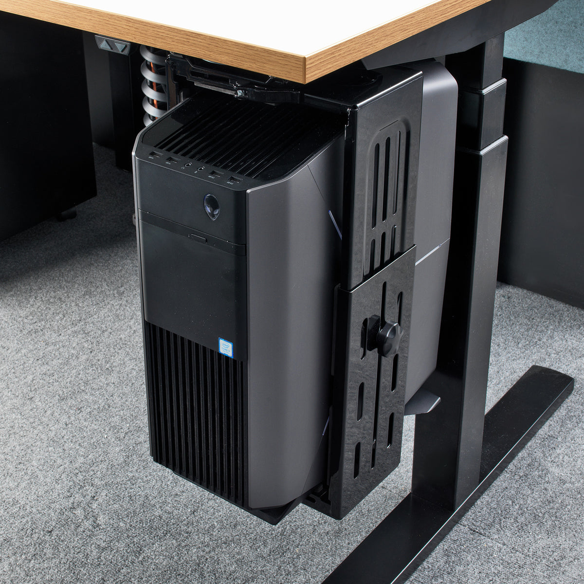 Halo large under desk CPU holder - black - view 2