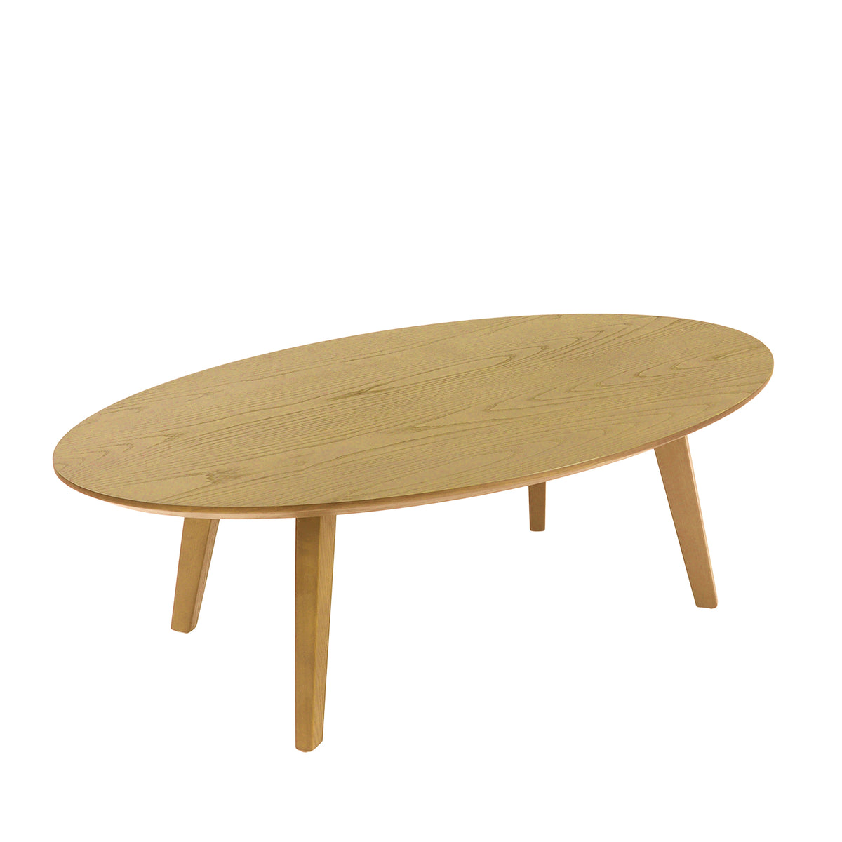 Hanna oval shaped coffee table with oak stained legs - view 1