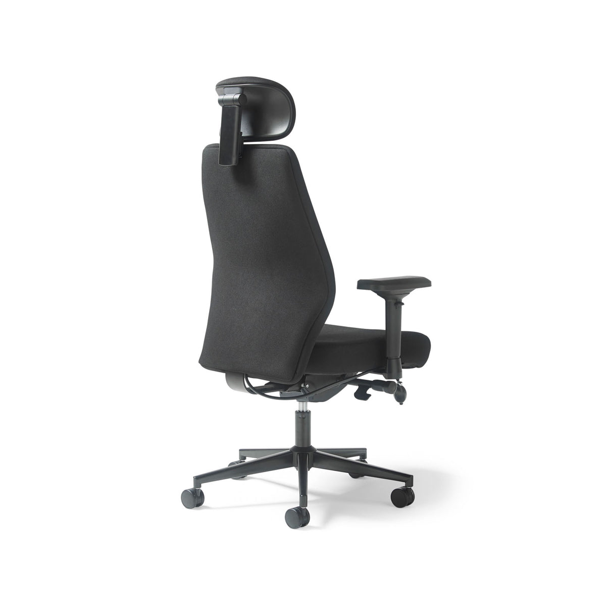 Hatha high back posture task chair with black fabric seat and back, headrest & adjustable arms - view 3