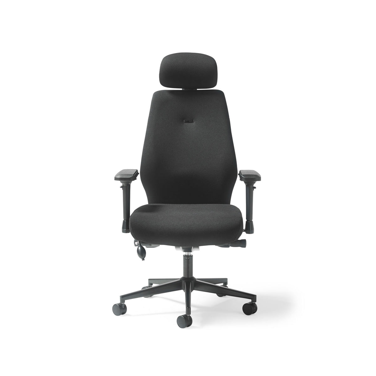 Hatha high back posture task chair with black fabric seat and back, headrest & adjustable arms - view 4