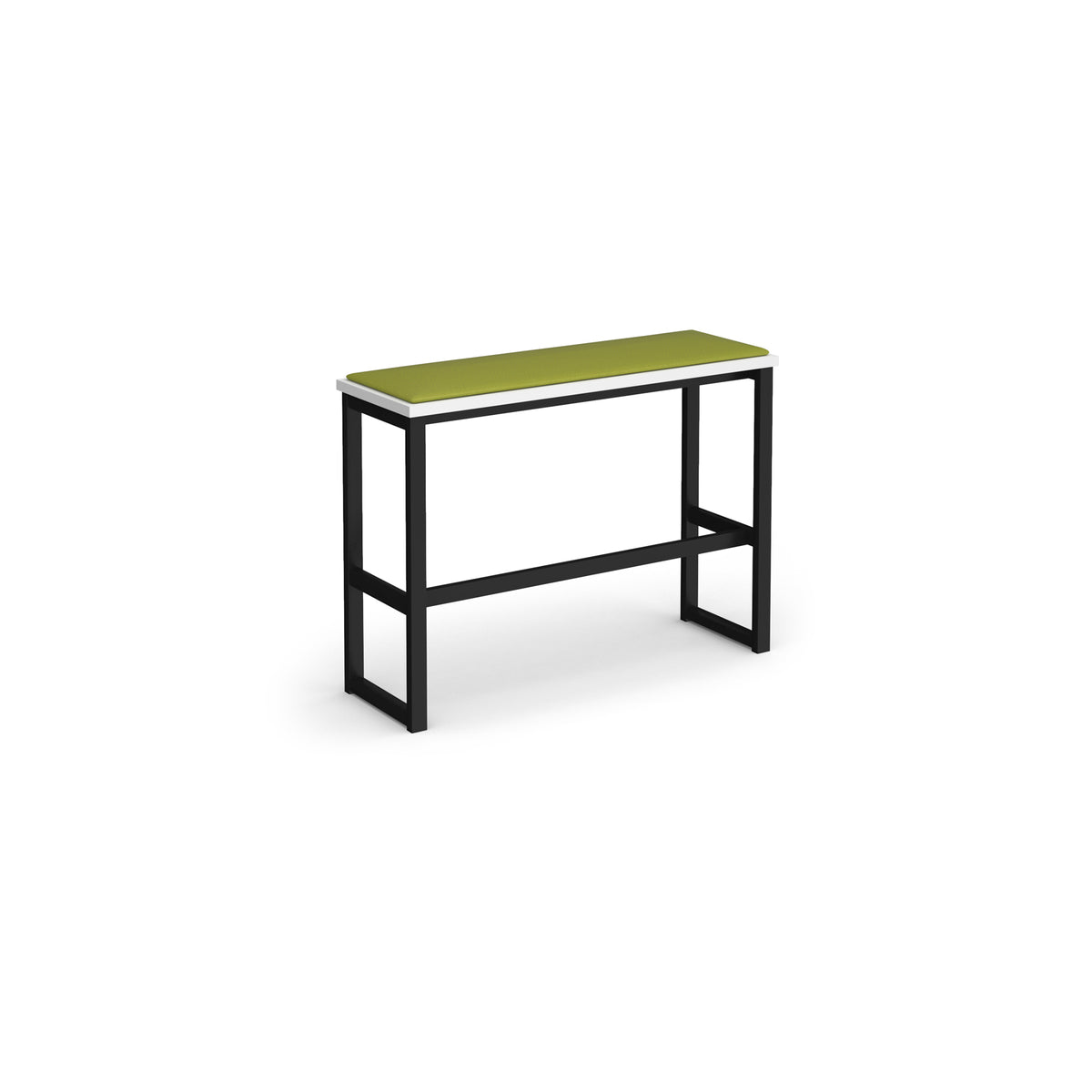 Otto Poseur benching solution high bench 1050mm wide with made to order upholstered seat pad - black frame, White Top - view 1