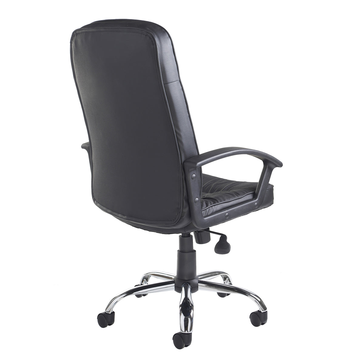 Hertford high back managers chair - black leather faced - view 3