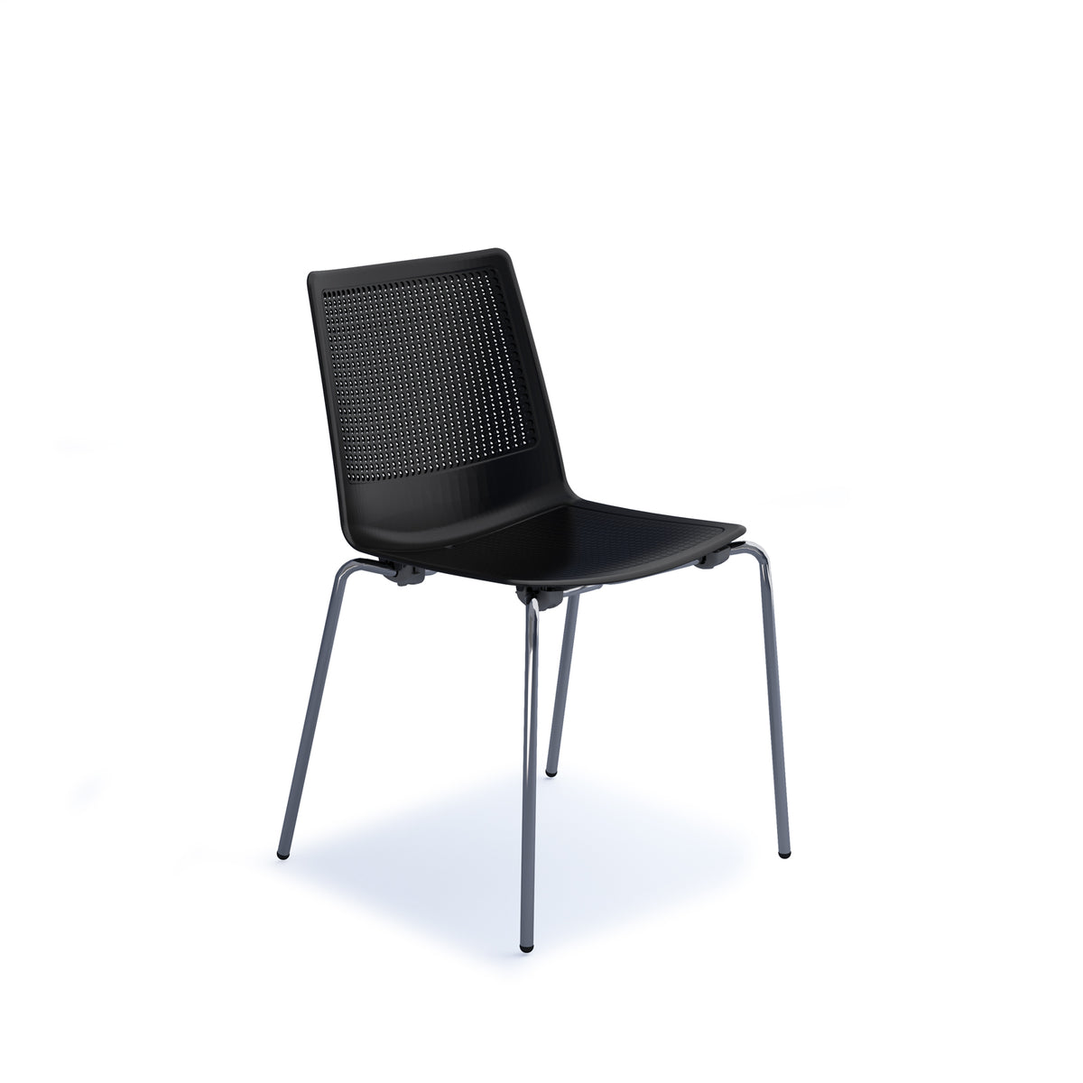 Harmony multi-purpose chair with chrome 4 leg frame - black - view 1