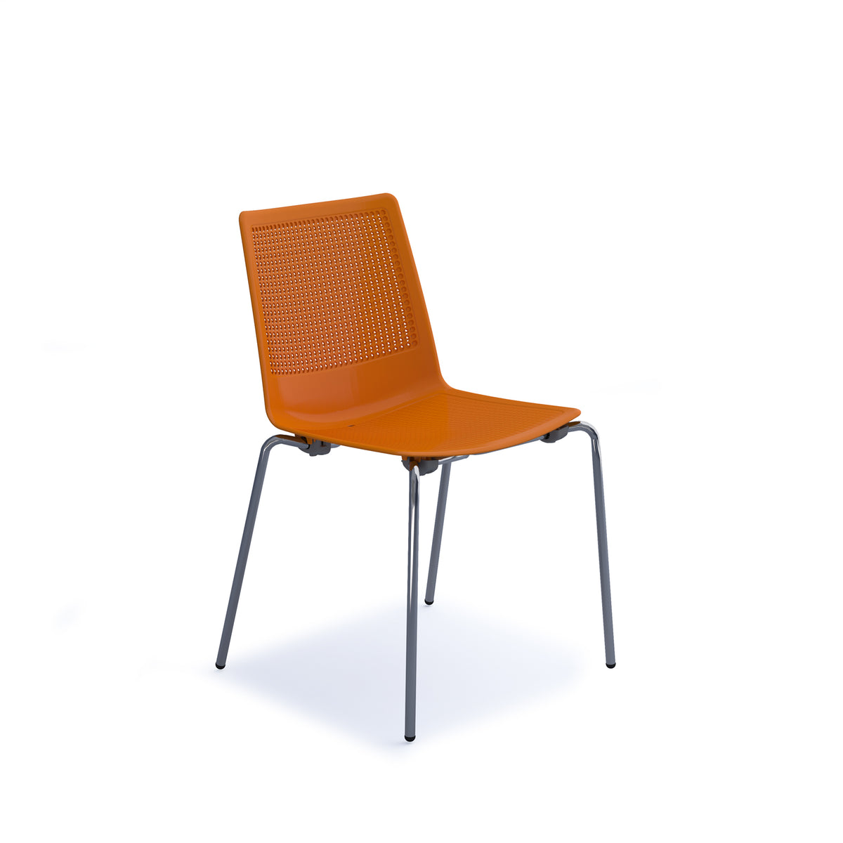 Harmony multi-purpose chair with chrome 4 leg frame - orange - view 1