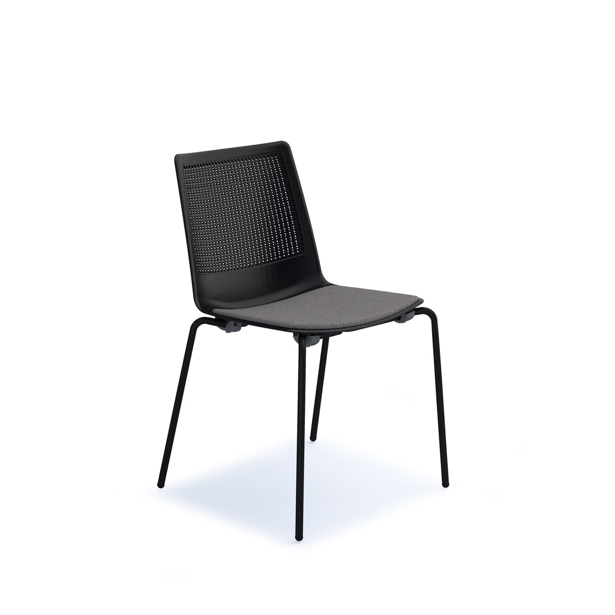 Harmony multi-purpose chair with seat pad and black 4 leg frame - black - view 1