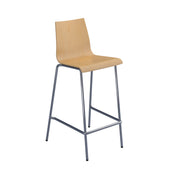 Fundamental dining stool in Beech with chrome frame - view 1