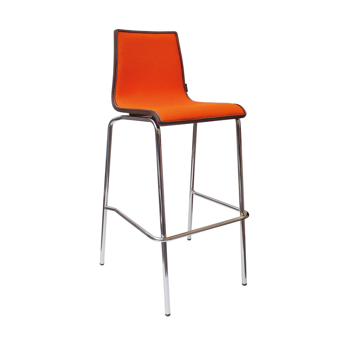 Fundamental dining stool fully upholstered with chrome frame - made to order - view 1