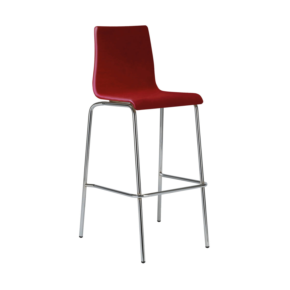 Fundamental dining stool fully upholstered with chrome frame - made to order - view 2