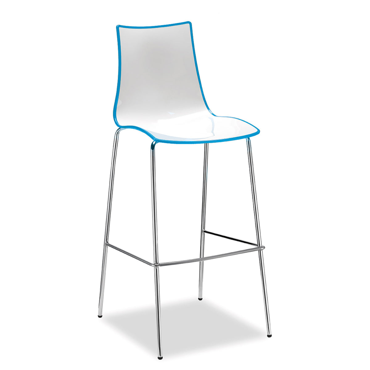 Gecko shell dining stool with chrome legs - blue - view 1