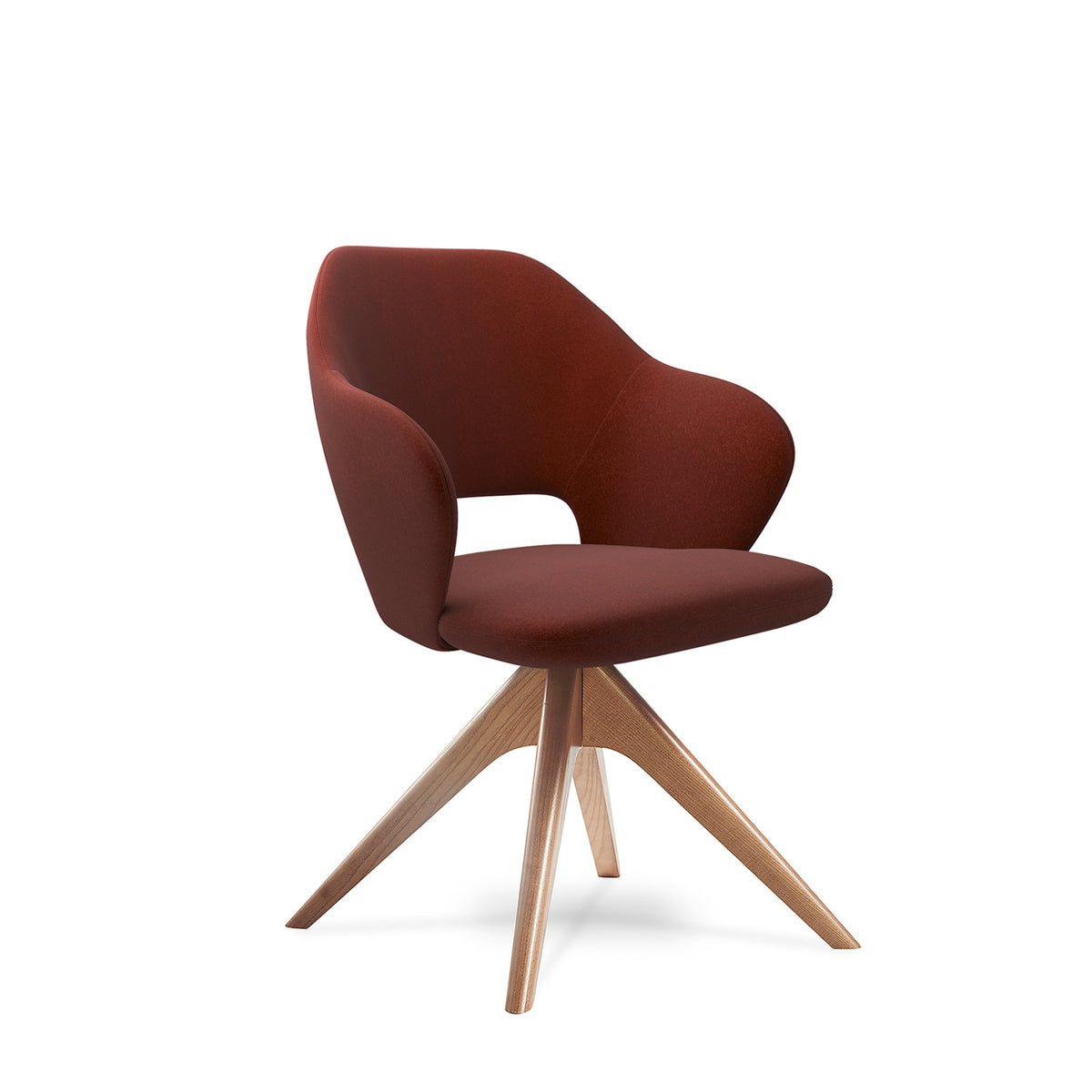 Jude single seater lounge chair with pyramid oak legs - view 1