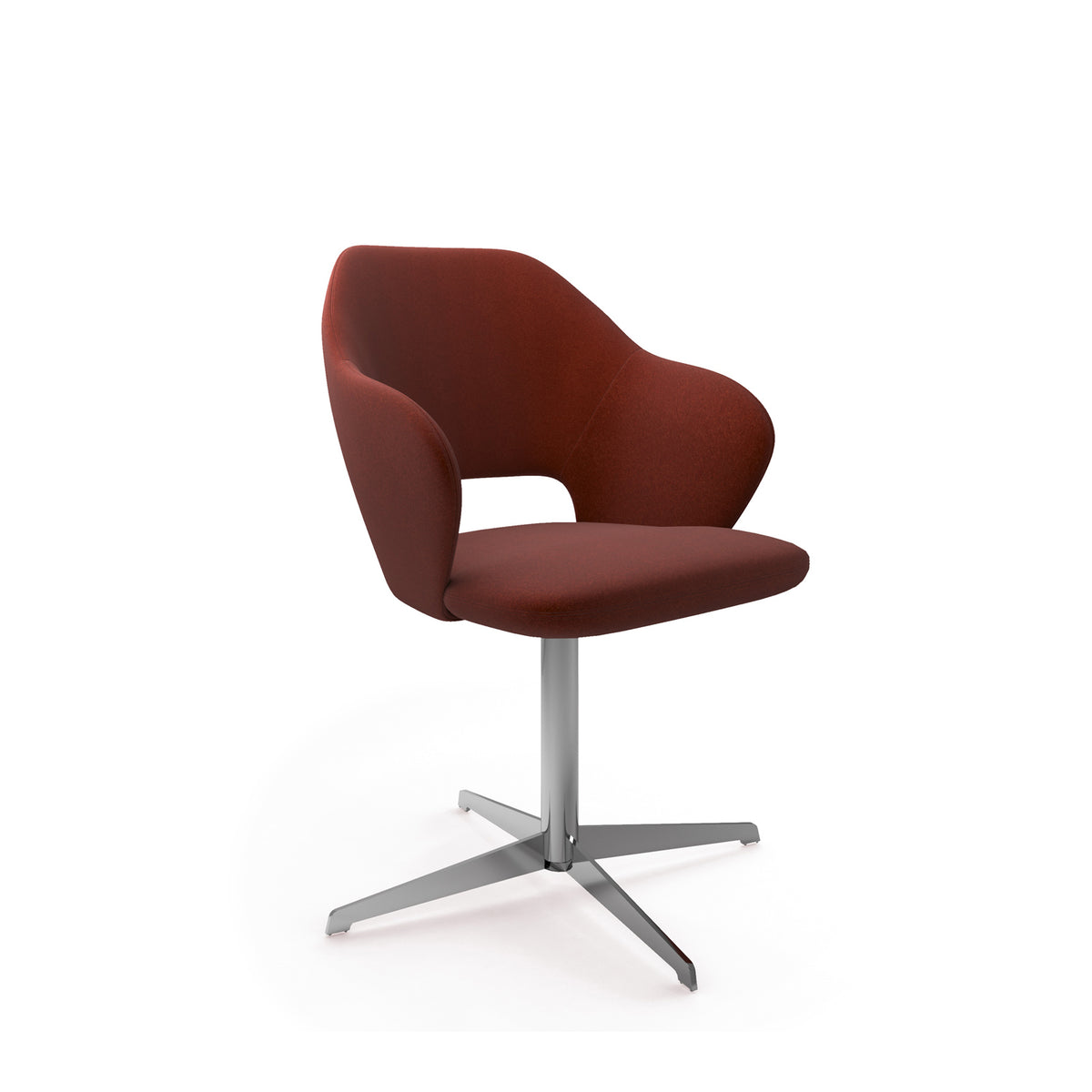 Jude single seater lounge chair with chrome 4 star base - view 1