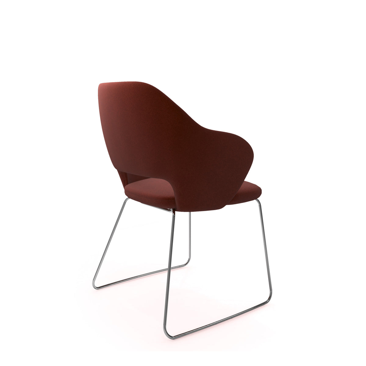 Jude single seater lounge chair with chrome sleigh frame - view 3