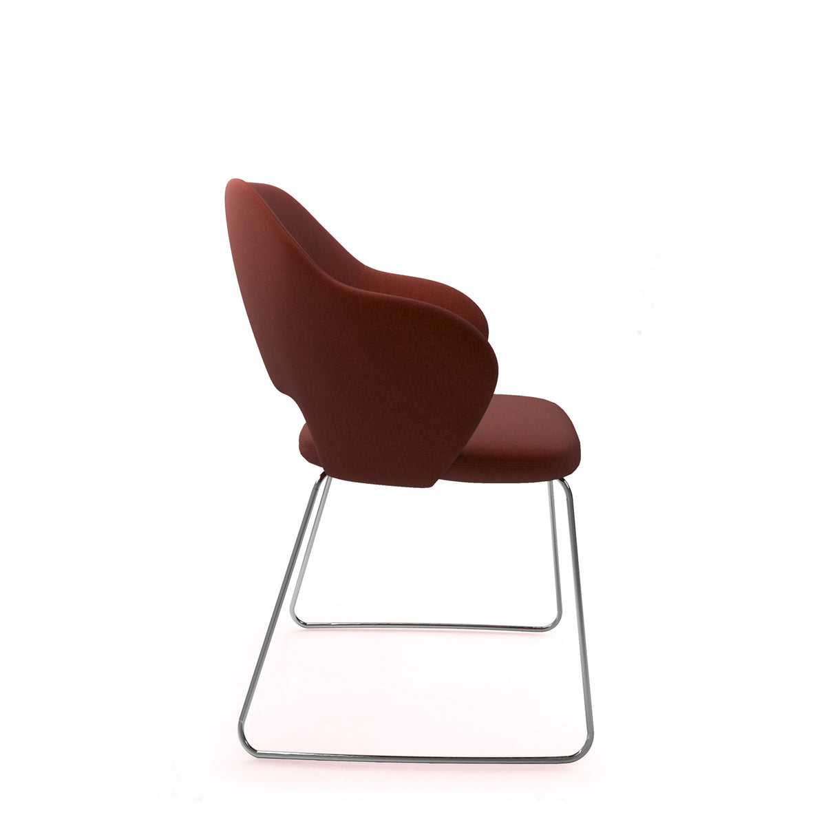 Jude single seater lounge chair with chrome sleigh frame - view 2