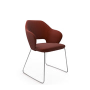 Jude single seater lounge chair with chrome sleigh frame - view 1