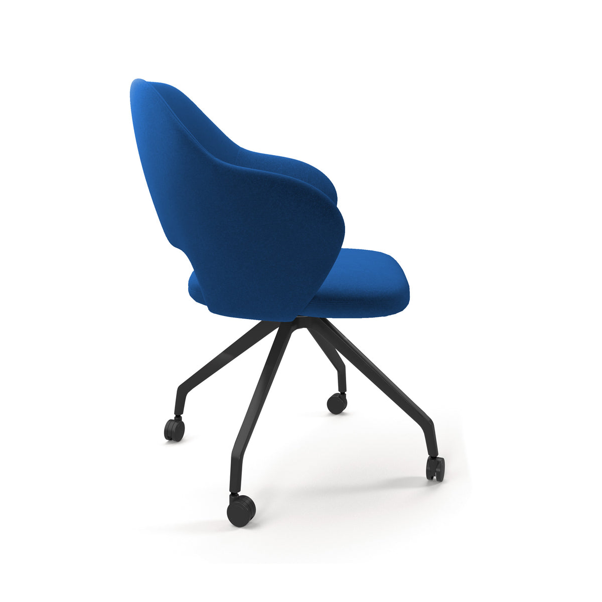 Jude single seater lounge chair with black pyramid base with castors - made to order - view 2