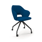 Jude single seater lounge chair with black pyramid base with castors - made to order - view 1