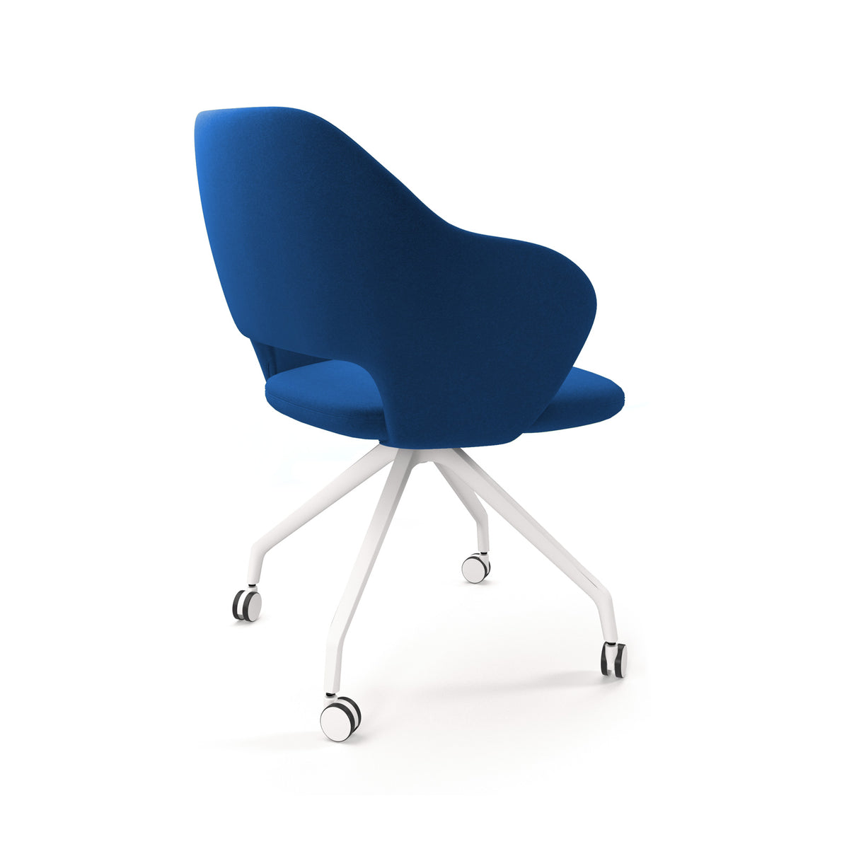 Jude single seater lounge chair with white pyramid base with castors - made to order - view 3
