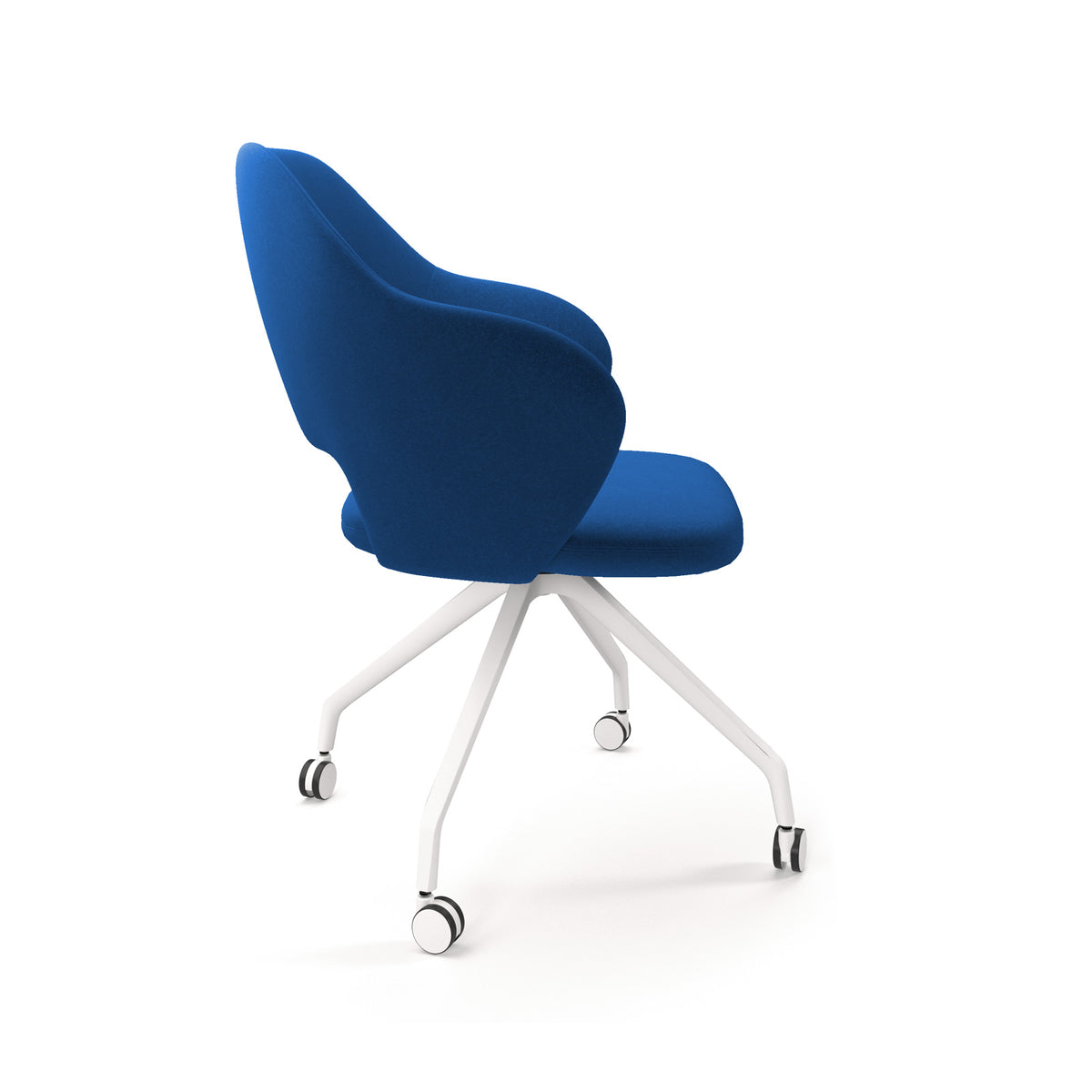 Jude single seater lounge chair with white pyramid base with castors - made to order - view 2