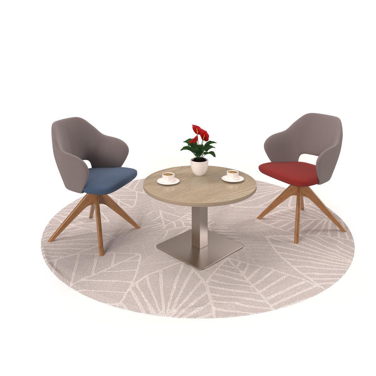 Jude single seater lounge chair with pyramid oak legs - view 4