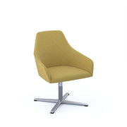 Juna fully upholstered medium back lounge chair with 4 star aluminium swivel base with auto return - made to order - view 1