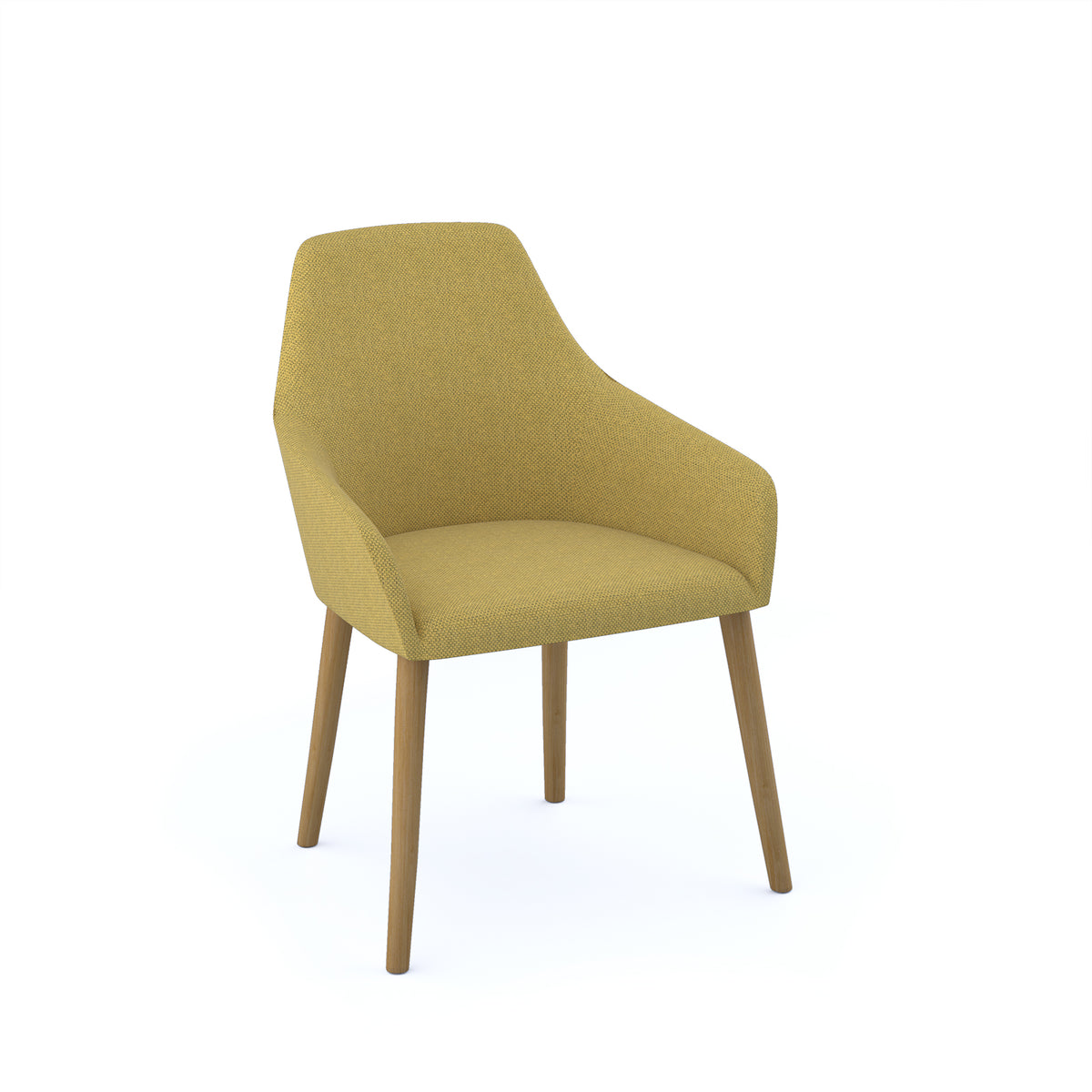 Juna fully upholstered medium back lounge chair with 4 oak wooden legs - made to order - view 1