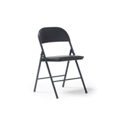 Kava steel folding chair with soft padded PVC seat and back - 4 Units per box - Black - view 1