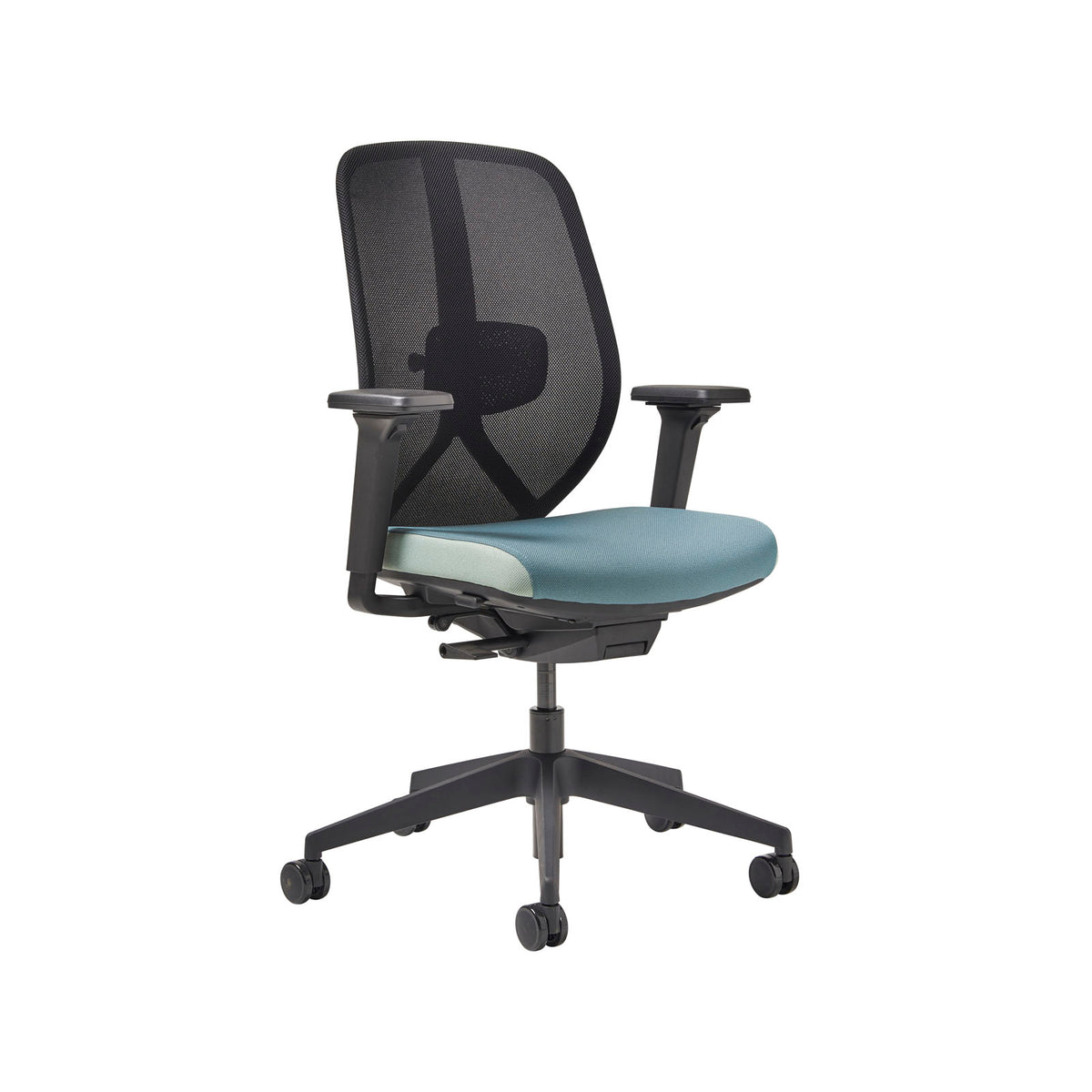 Kura mesh task chair with integrated seat adjustment, lumbar height and depth adjustment, synchronised mechanism and 3D adjustable arms - made to order - view 1