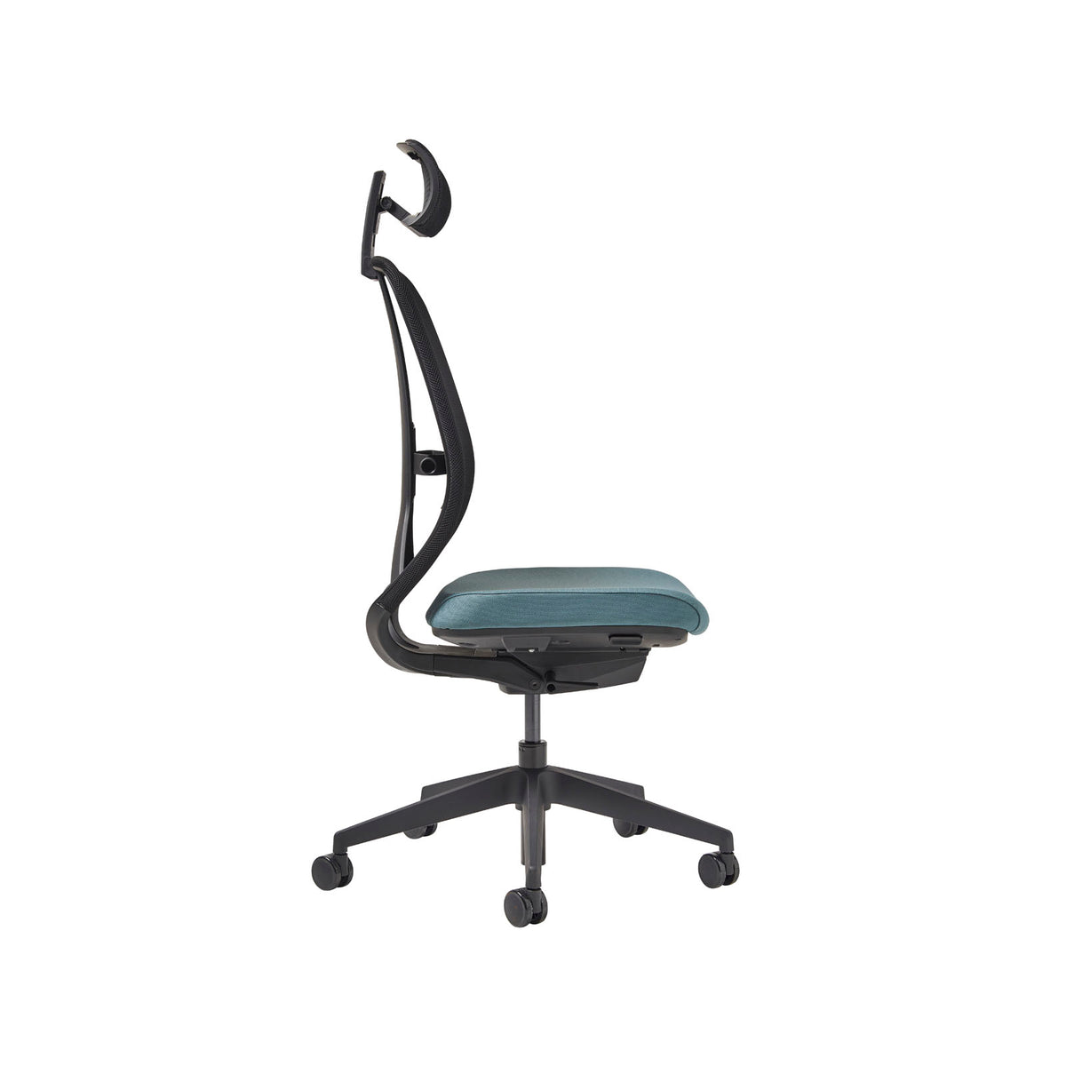 Kura mesh task chair with integrated seat adjustment, lumbar height and depth adjustment and synchronised mechanism with adjustable head rest - made to order - view 4