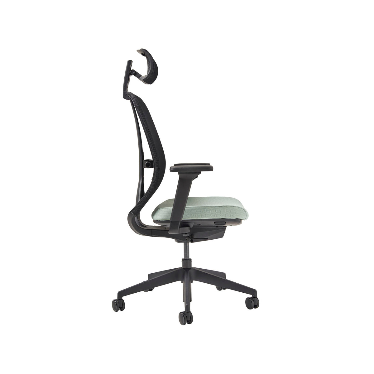 Kura mesh task chair with integrated seat adjustment, lumbar height and depth adjustment, synchronised mechanism and 3D adjustable arms with adjustable head rest - made to order - view 4