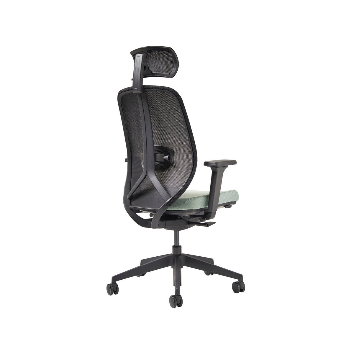 Kura mesh task chair with integrated seat adjustment, lumbar height and depth adjustment, synchronised mechanism and 4D adjustable arms with adjustable head rest- made to order - view 2