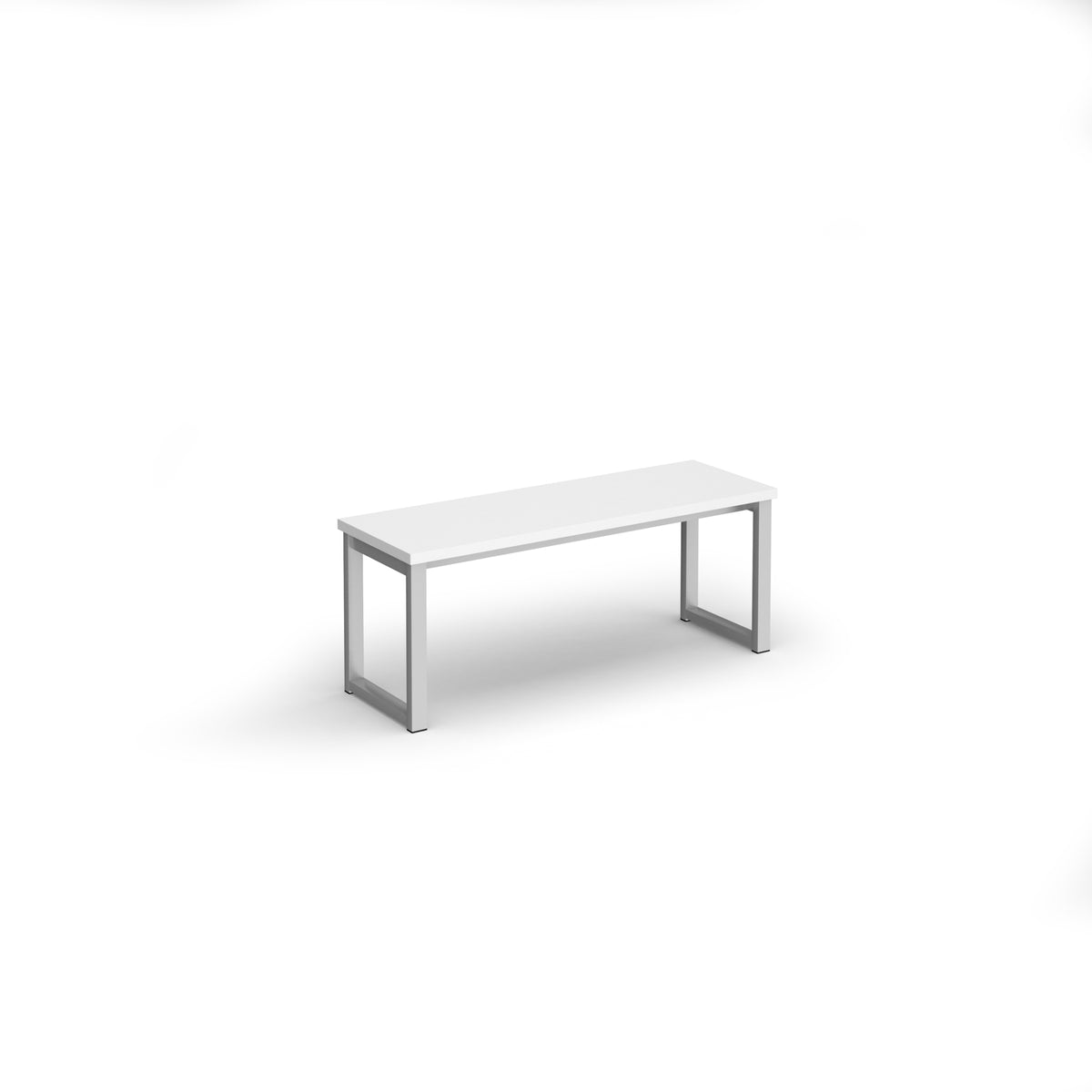 Otto benching solution low bench 1050mm wide - silver frame, White Top - view 1