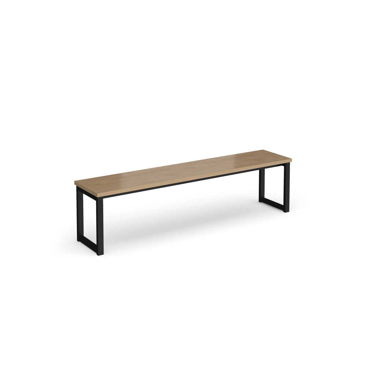 Otto benching solution low bench 1650mm wide - black frame, Kendal Oak Top - view 1