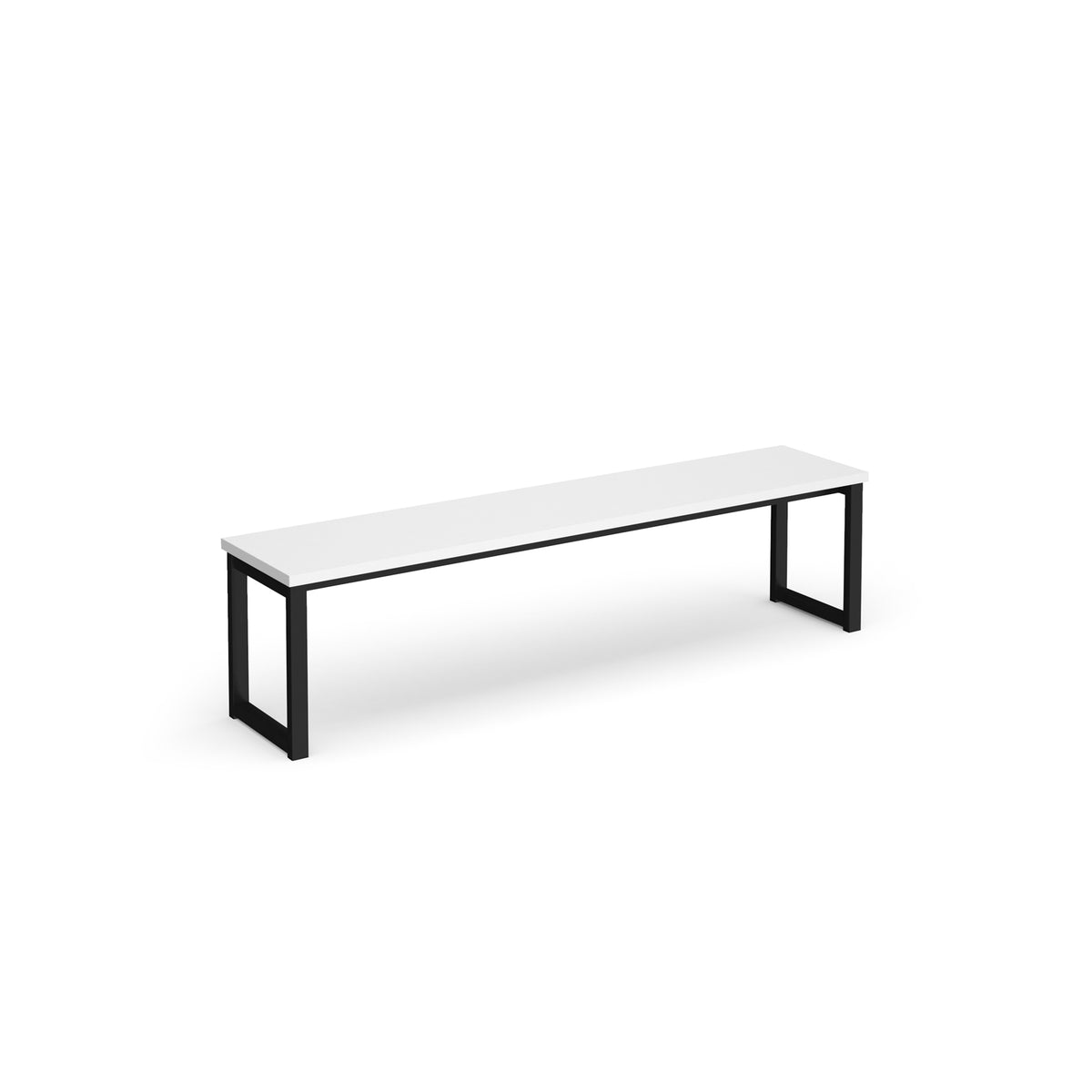 Otto benching solution low bench 1650mm wide - black frame, White Top - view 1