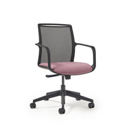 Lacey Meeting Chair - 5-Star Swivel Base - Black - view 1
