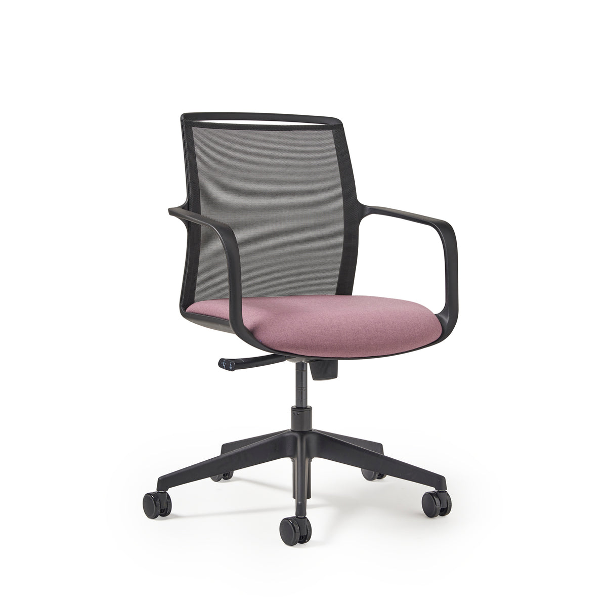 Lacey Meeting Chair - 5-Star Swivel Base - Black - view 1