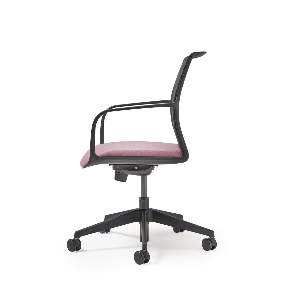 Lacey Meeting Chair - 5-Star Swivel Base - Black - view 4
