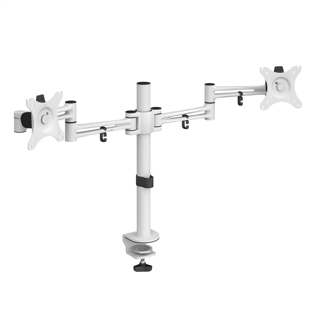 Luna double flat screen monitor arm - white - view 1