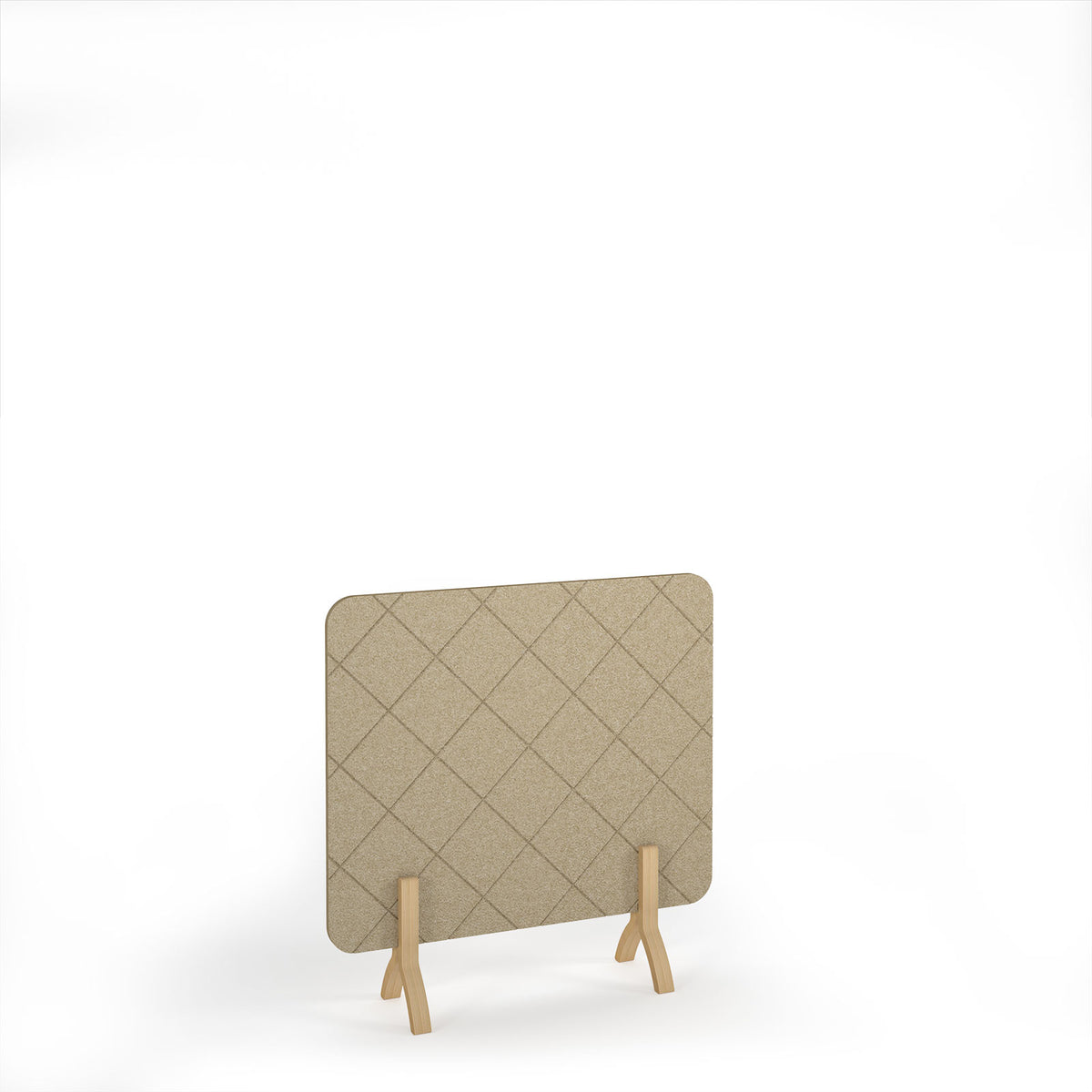 Lattice Accoustic Floor Standing Screen Wooden Legs 1200w 1200h - Dark Camel - view 1