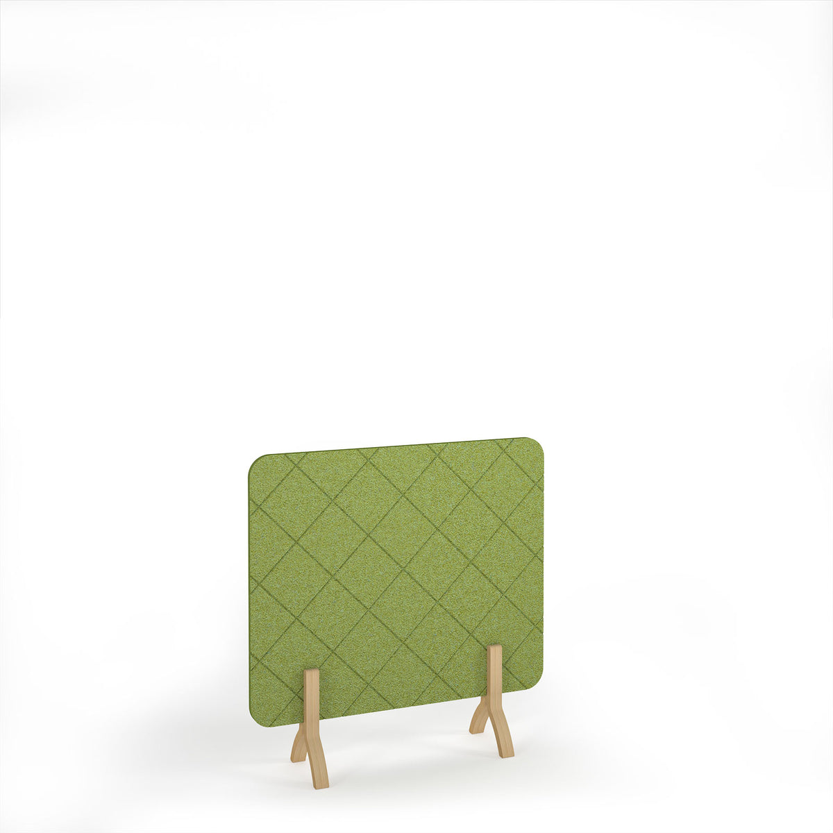 Lattice Acoustic Floor Standing Screen Wooden Legs 1200w 1200h - Fruit Green - view 1
